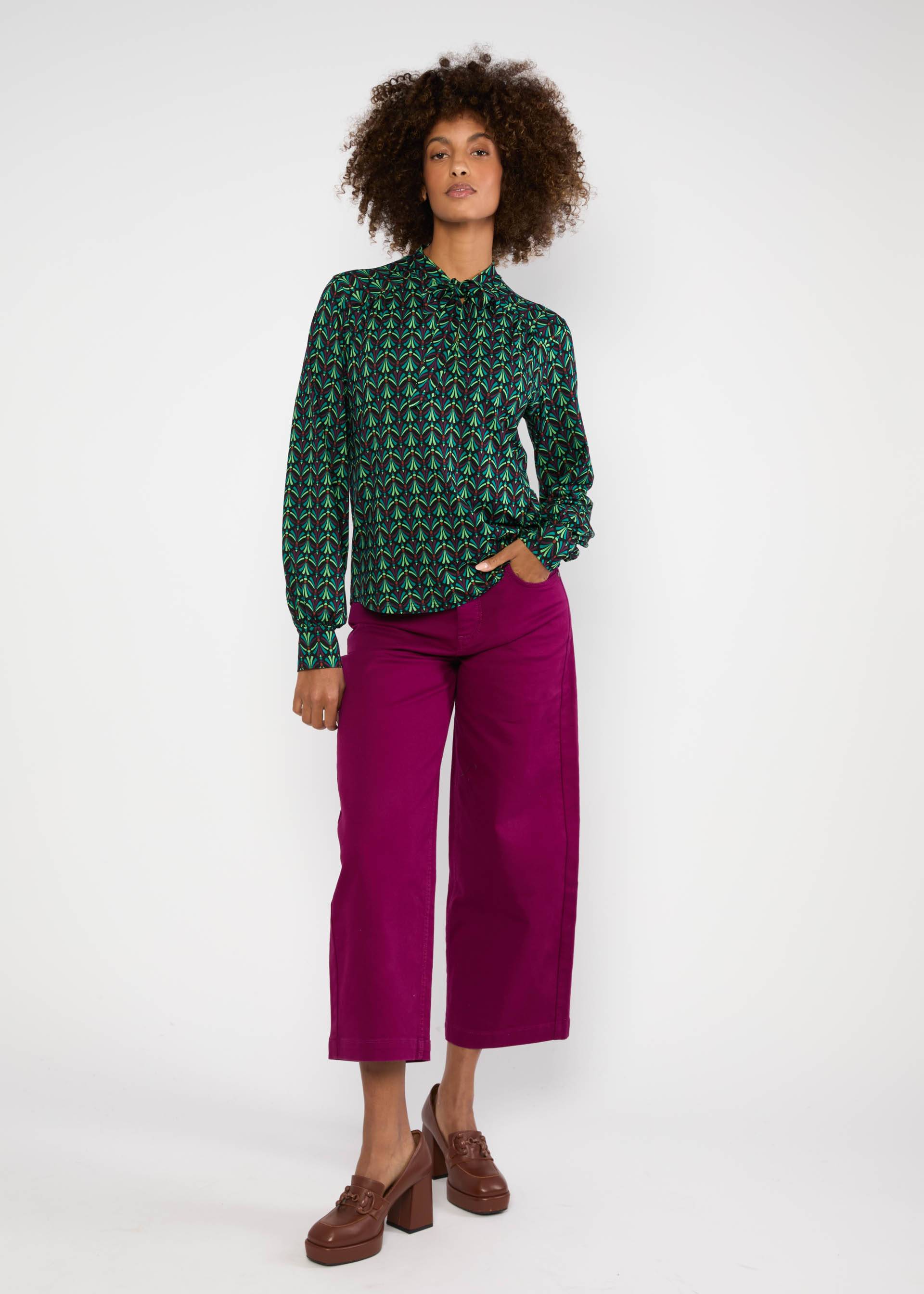 Tie Neck Blouse L'Odelette pour Helma, art of magic, Blouses & Tunics, Black