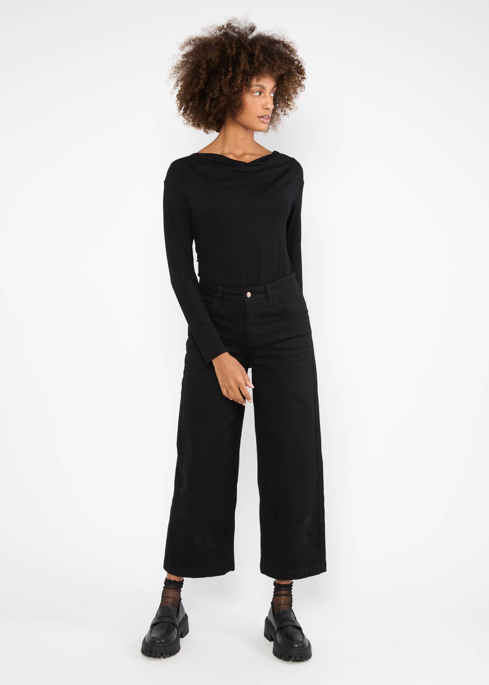 Longsleeve Wishful Waterfall, soot black, Shirts, Schwarz