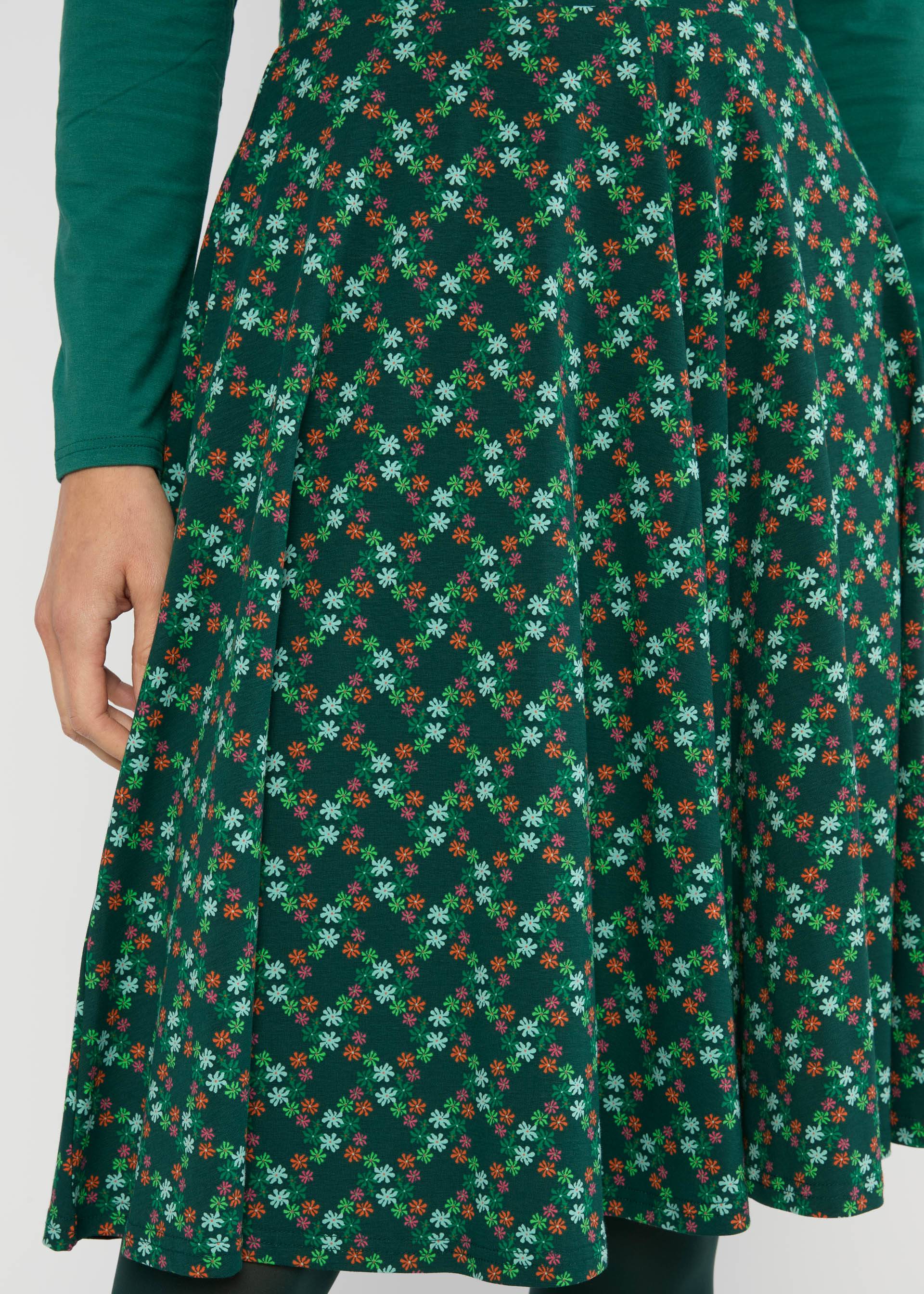 Circle Skirt Wooden Heart Circular, shimmering night flower, Skirts, Green