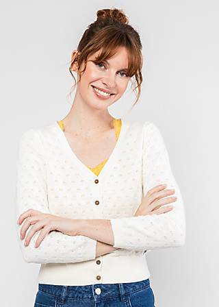 Cardigan Sweet Petite, white grapes knit, Cardigans, White
