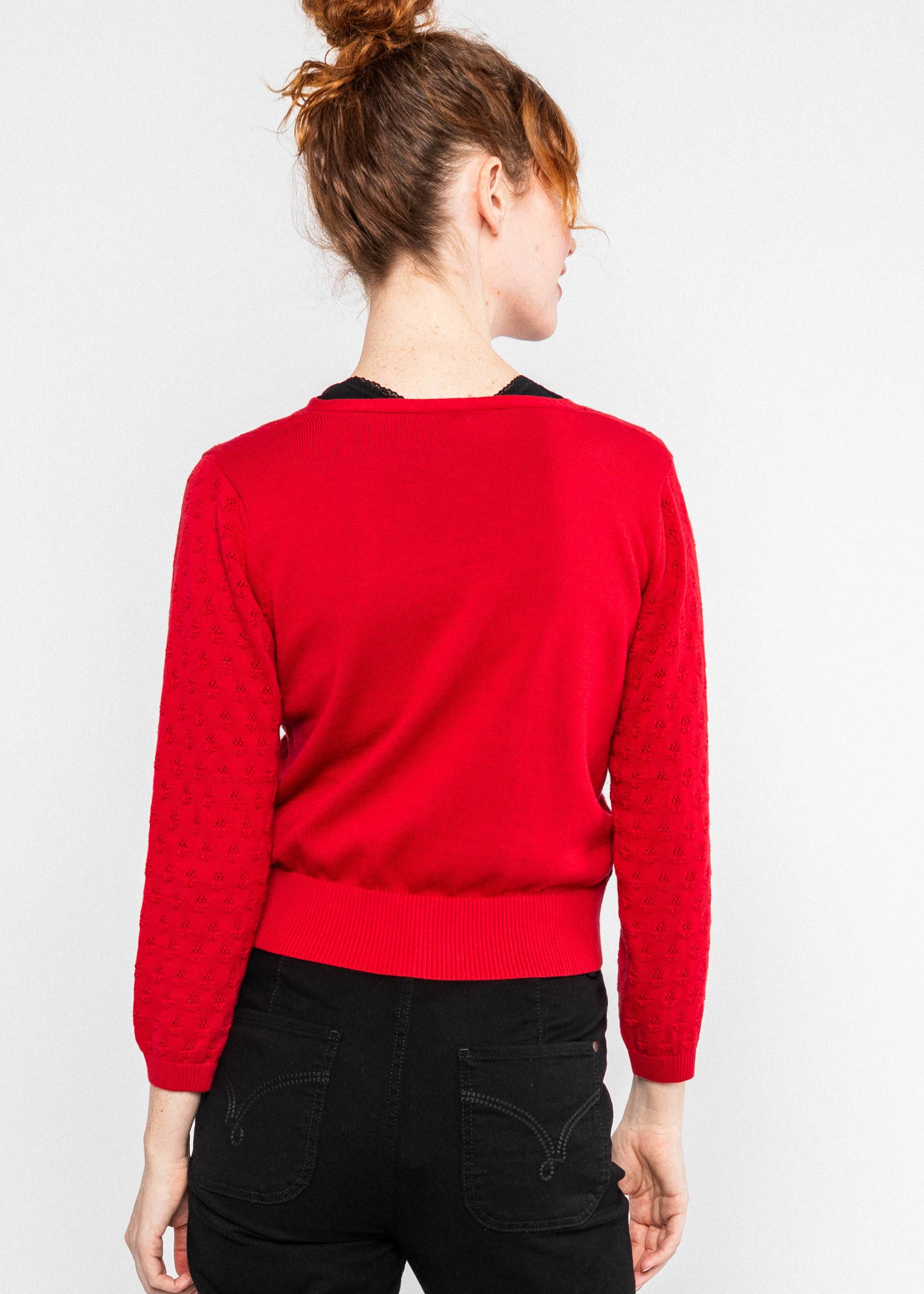 Cardigan Sweet Petite, tasty cherry knit, Cardigans, Rot