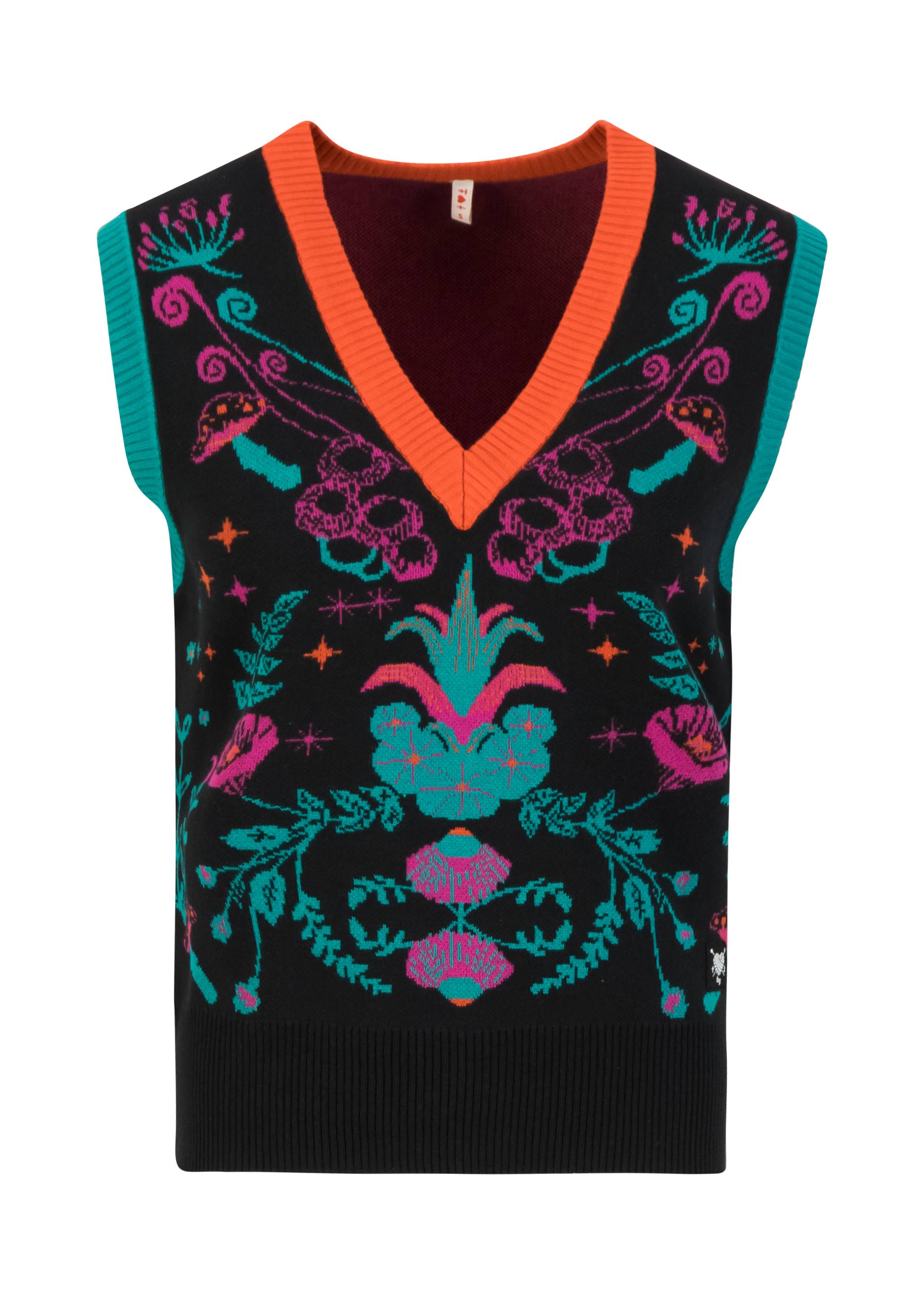 Strick-Pullunder Cute Storyteller, mushroom star, Strickpullover, Schwarz