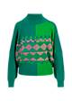 Winter Jumper Diamond Loom Egg, chunky pullover green, Knitted Jumpers, Green