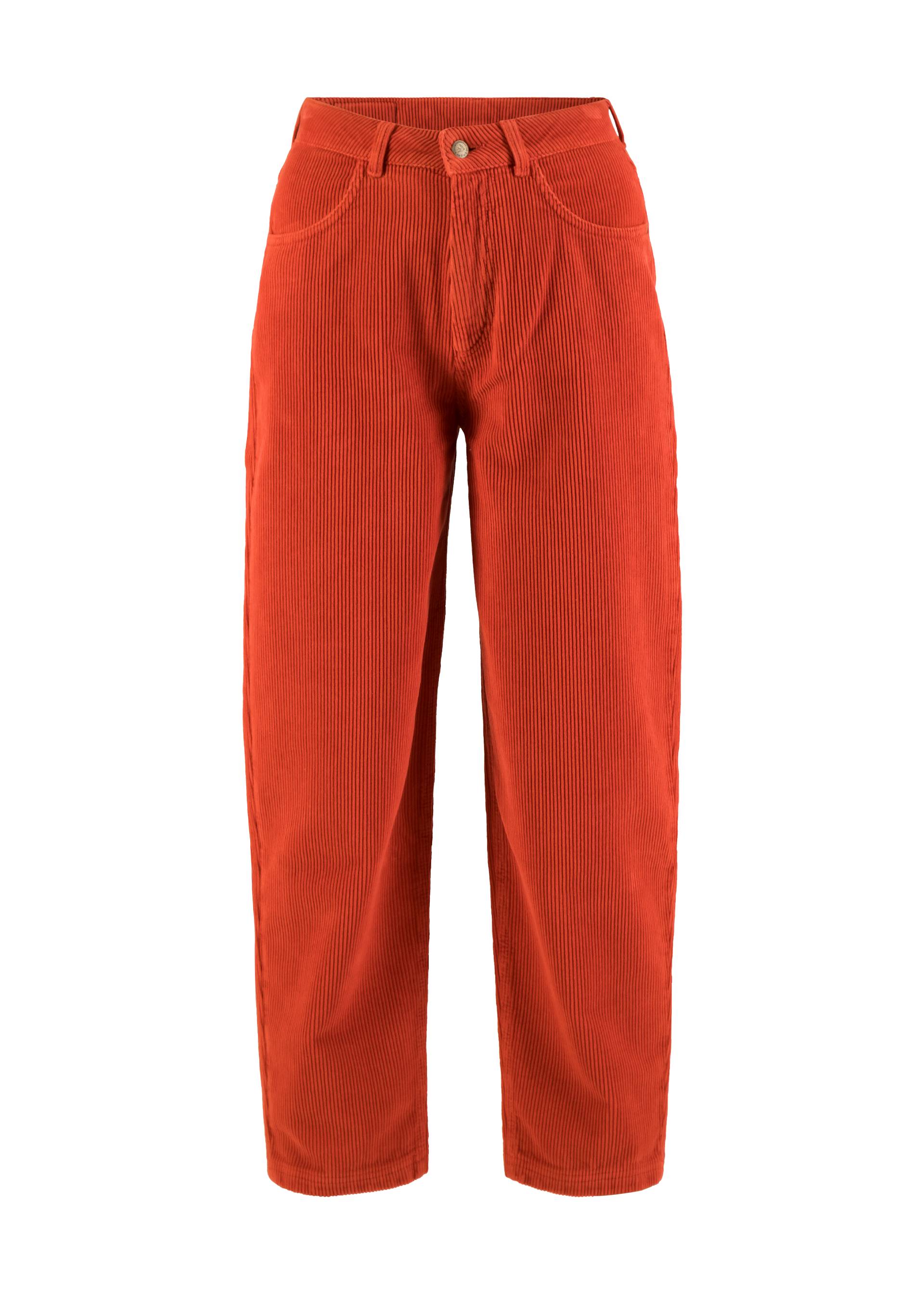 Cordhose High Waist Olotte, folkloric iconic red, Hosen, Rot