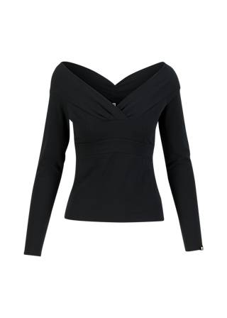 Longsleeve Lovebirds Kiss, black and strong , Tops, Black