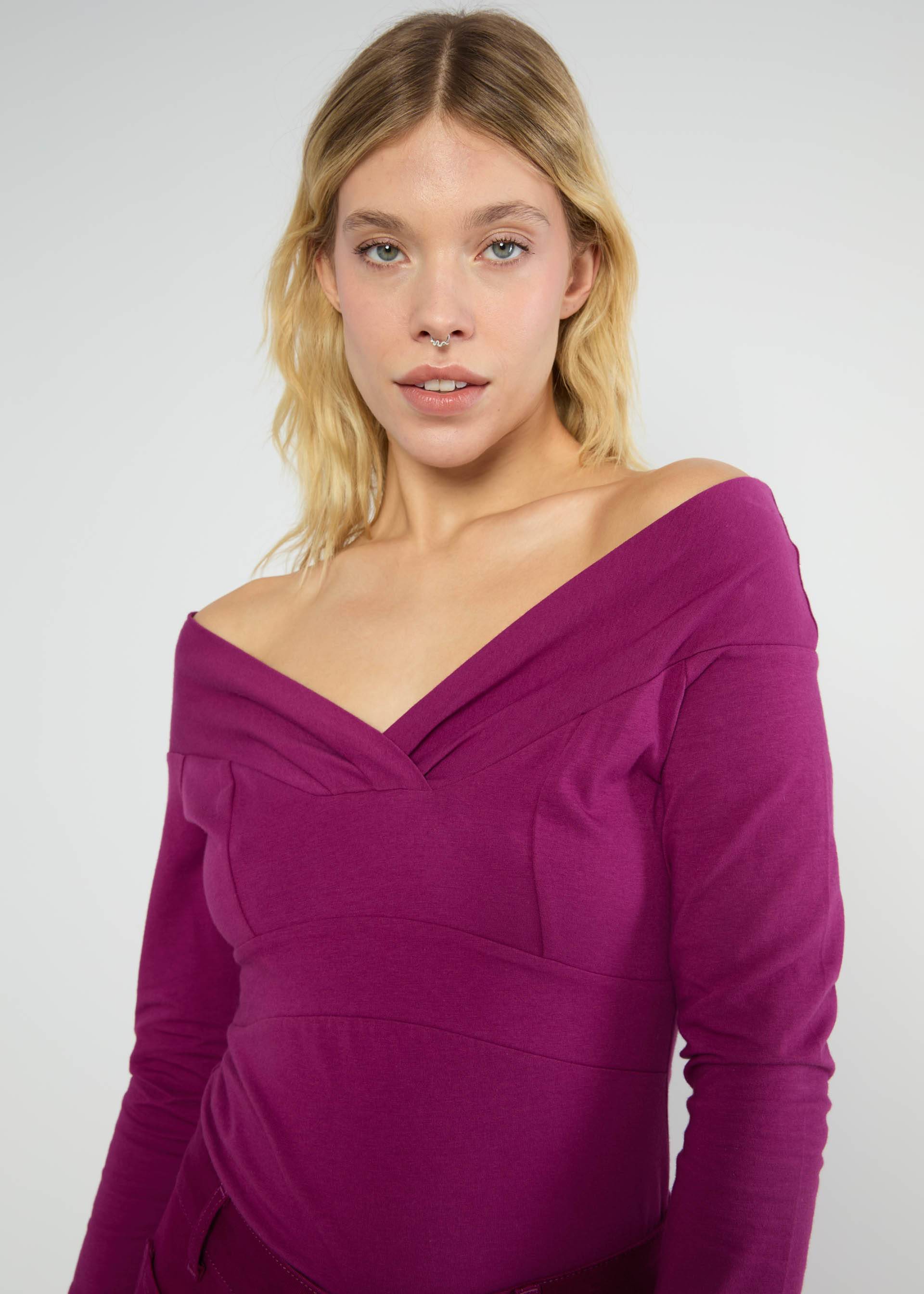 Longsleeve Lovebirds Kiss, magenta dreaming, Shirts, Rot