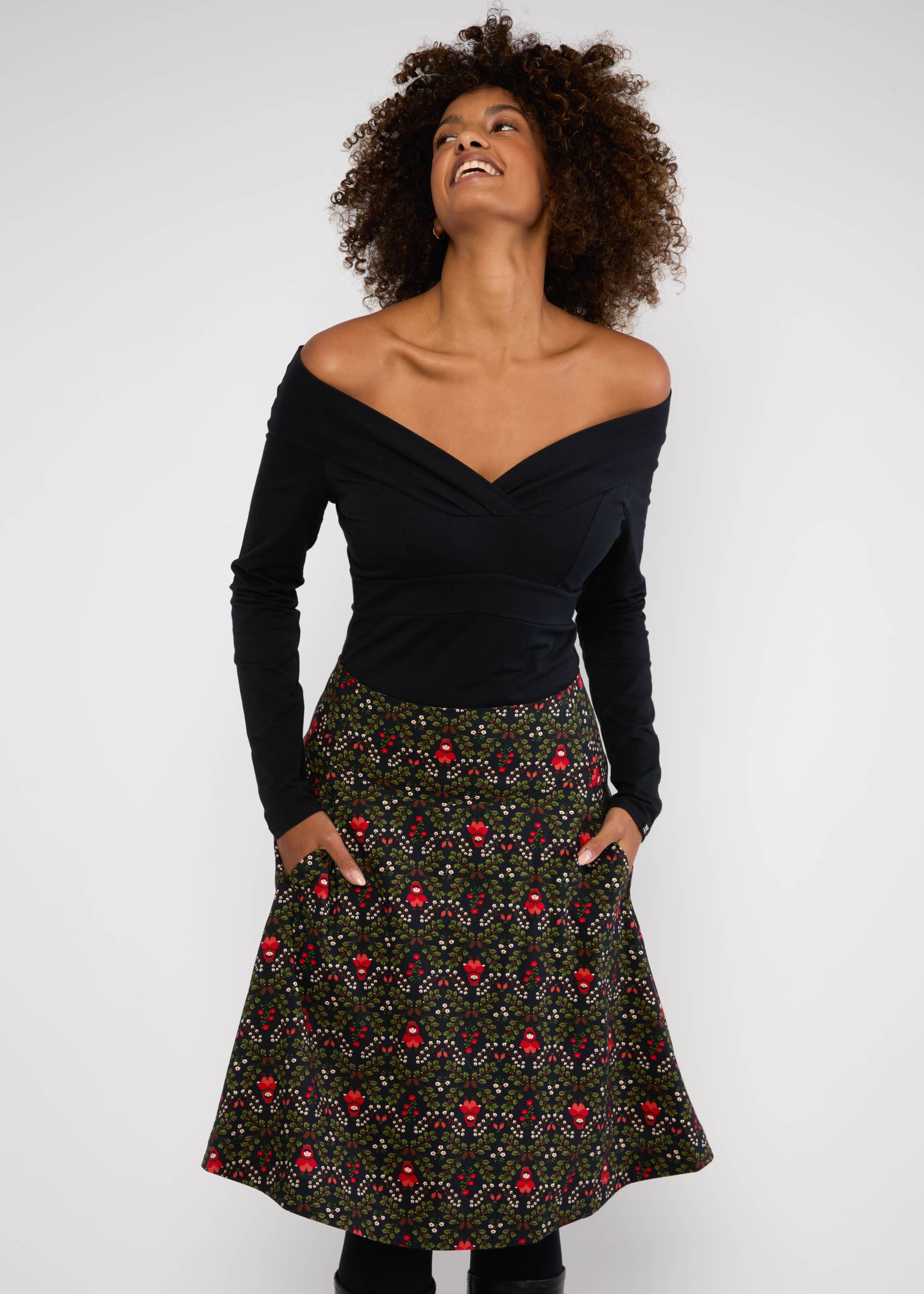 Circle Skirt Romance Rules the World, hella hagebutte, Skirts, Black