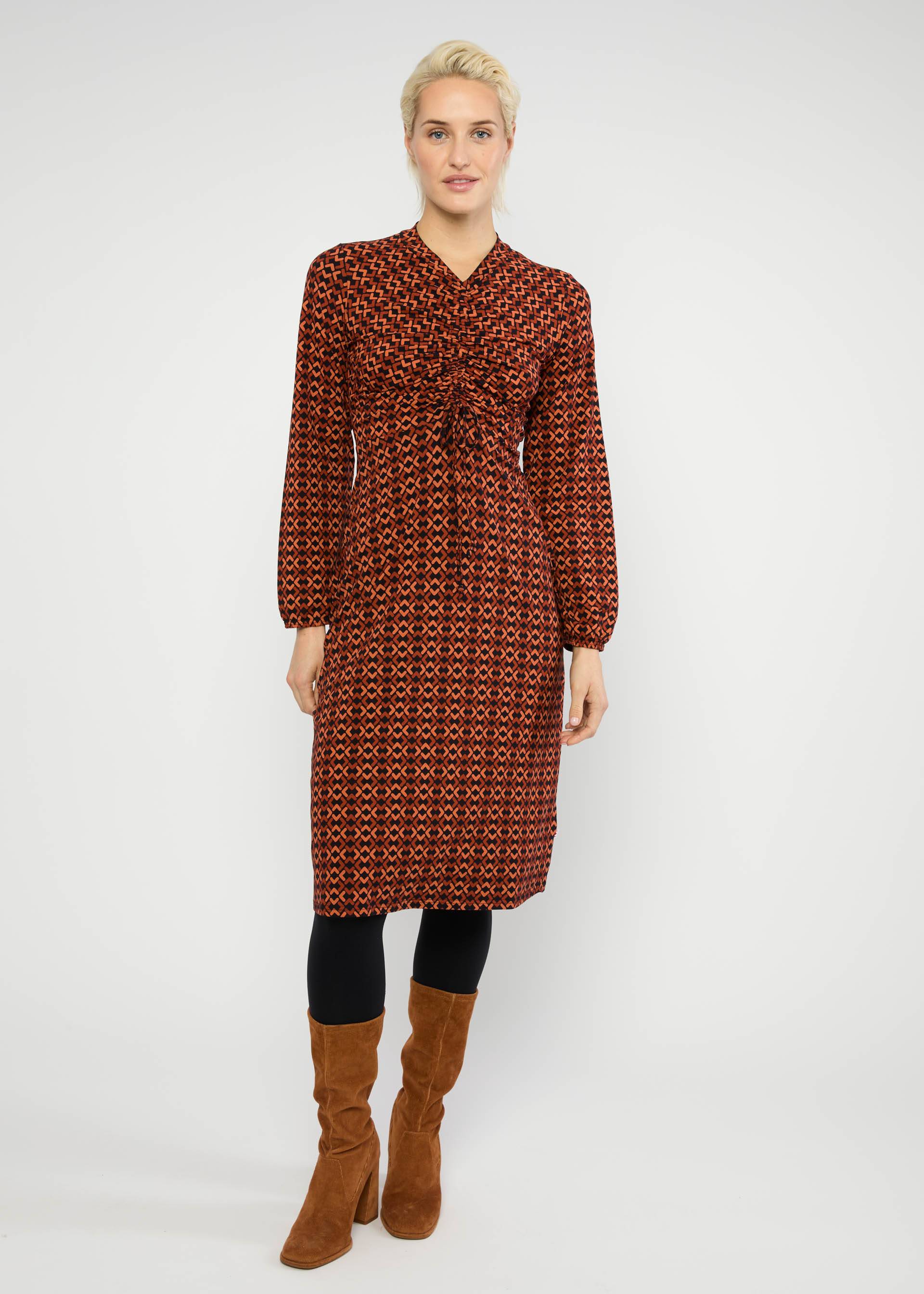 Midi Dress Good Girls Gathering, jungle morning glory, Dresses, Black