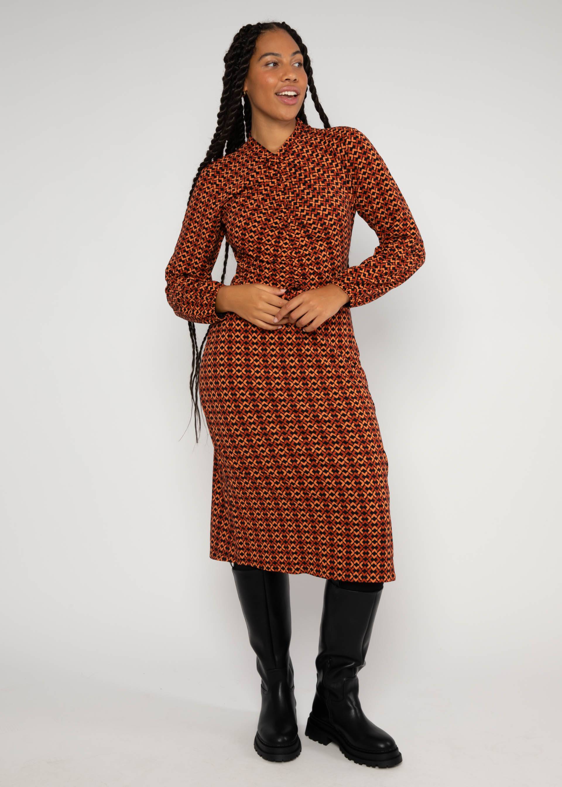 Midi Dress Good Girls Gathering, jungle morning glory, Dresses, Black