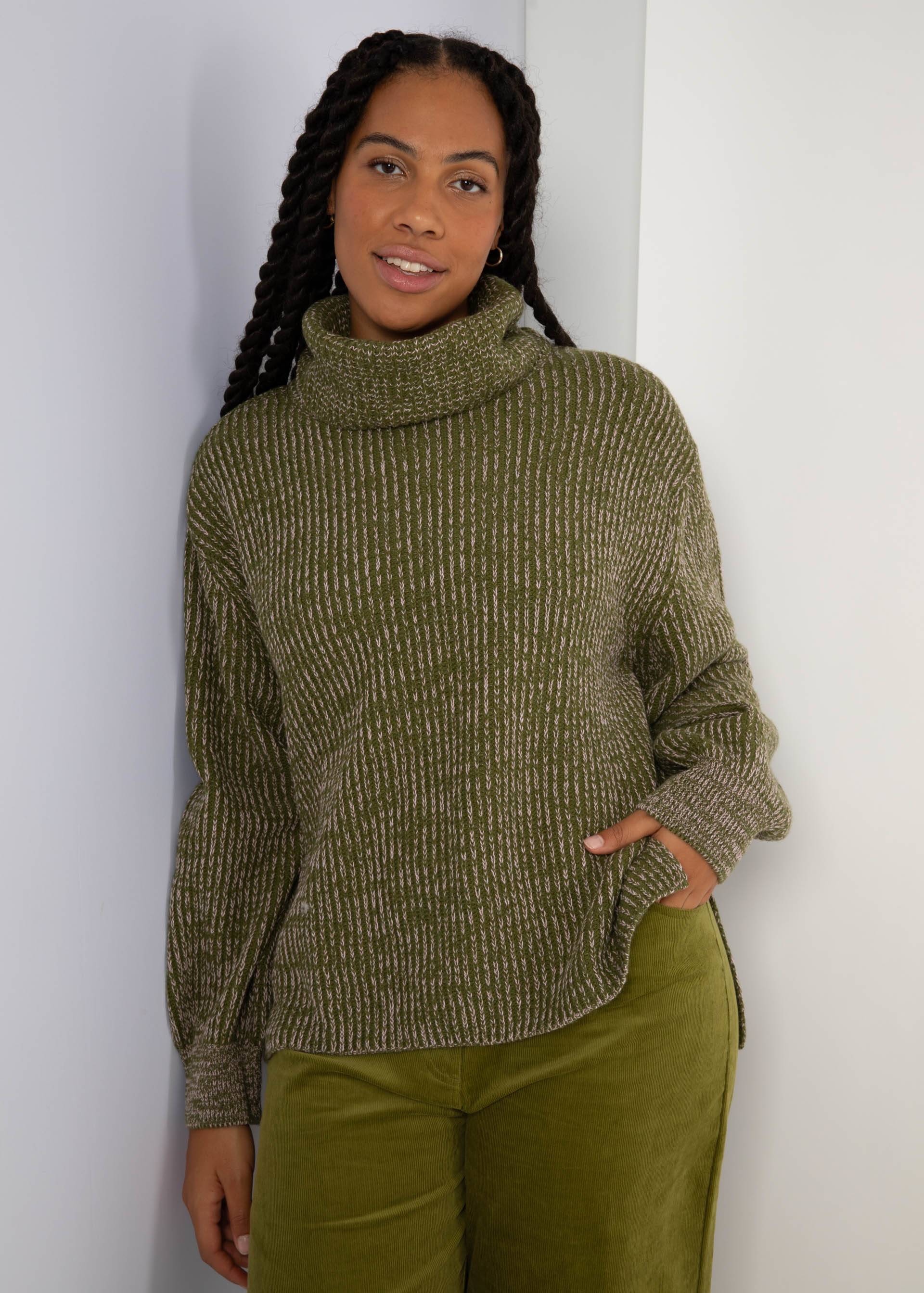 Winterpullover Heritage Hug, star rain knit green, Strickpullover, Grün