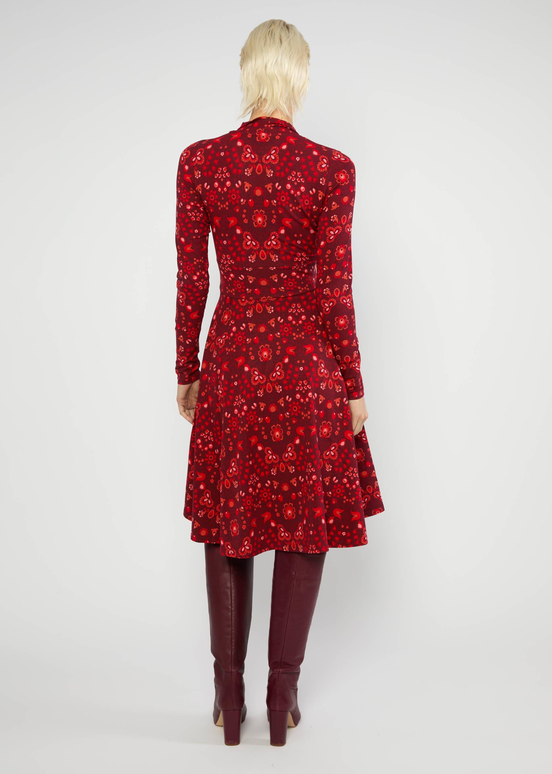 Herbstkleid Shalala Tralala Shawl, cosy carpet, Kleider, Rot