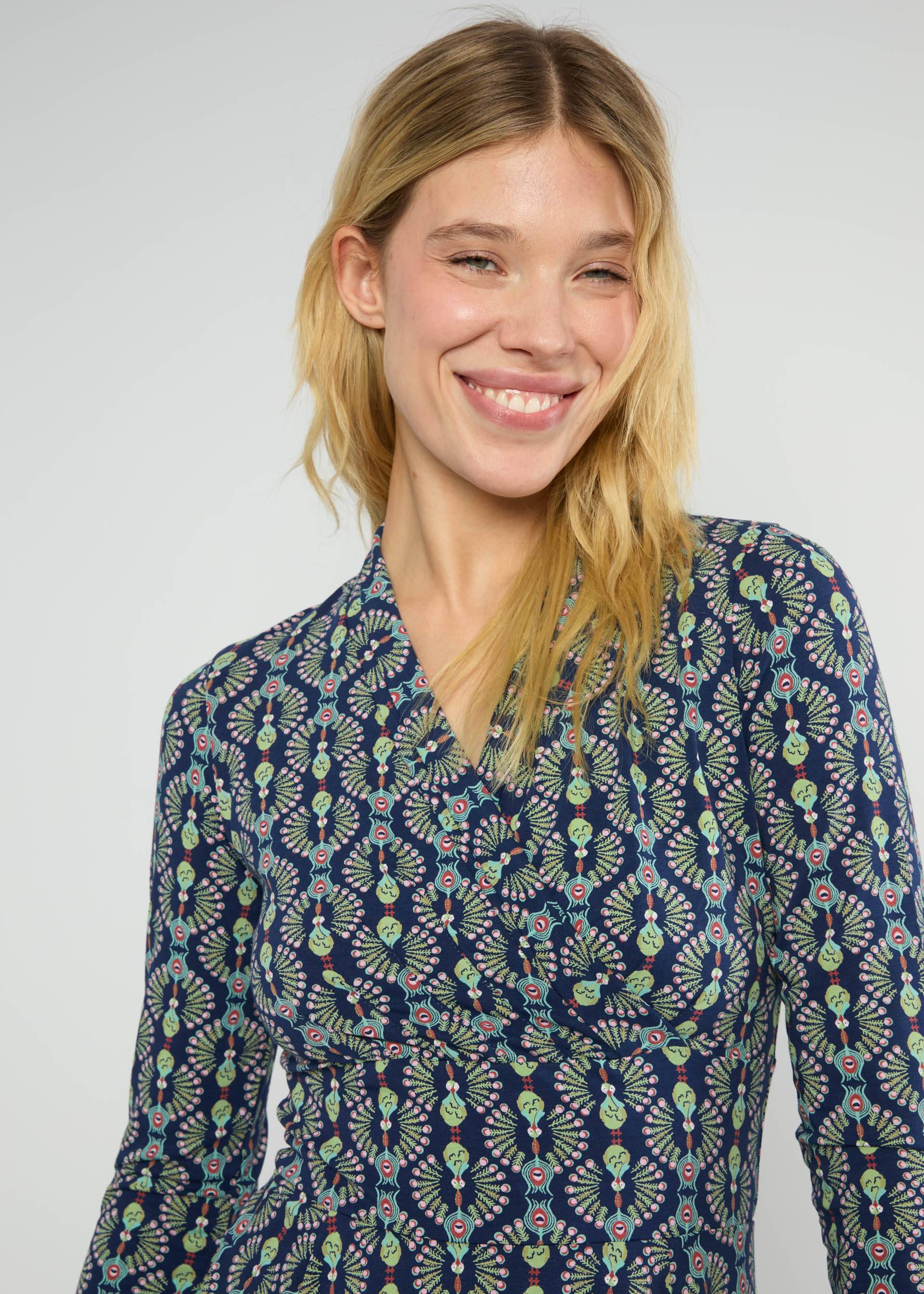 Herbstkleid Shalala Tralala Shawl, feather duster, Kleider, Blau