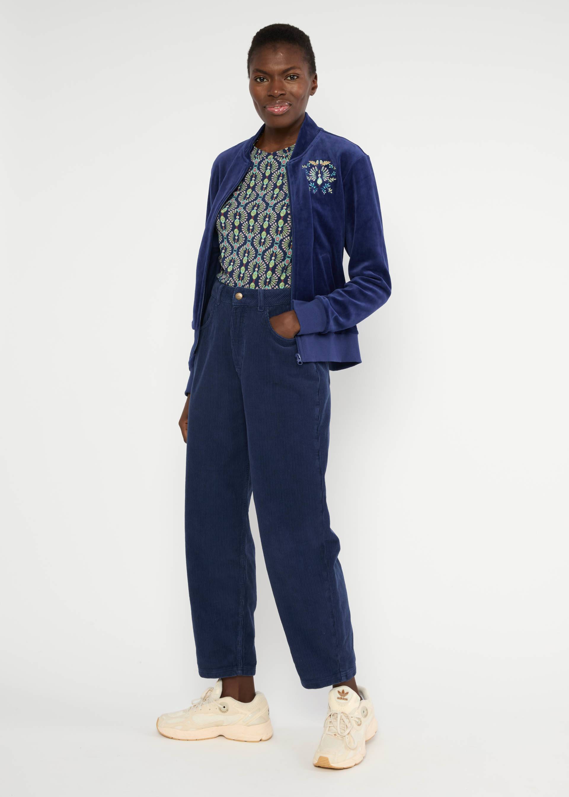 Blouson Velvet Harmony Bomber, indigo depths blue, Sweatshirts & Hoodies, Blue