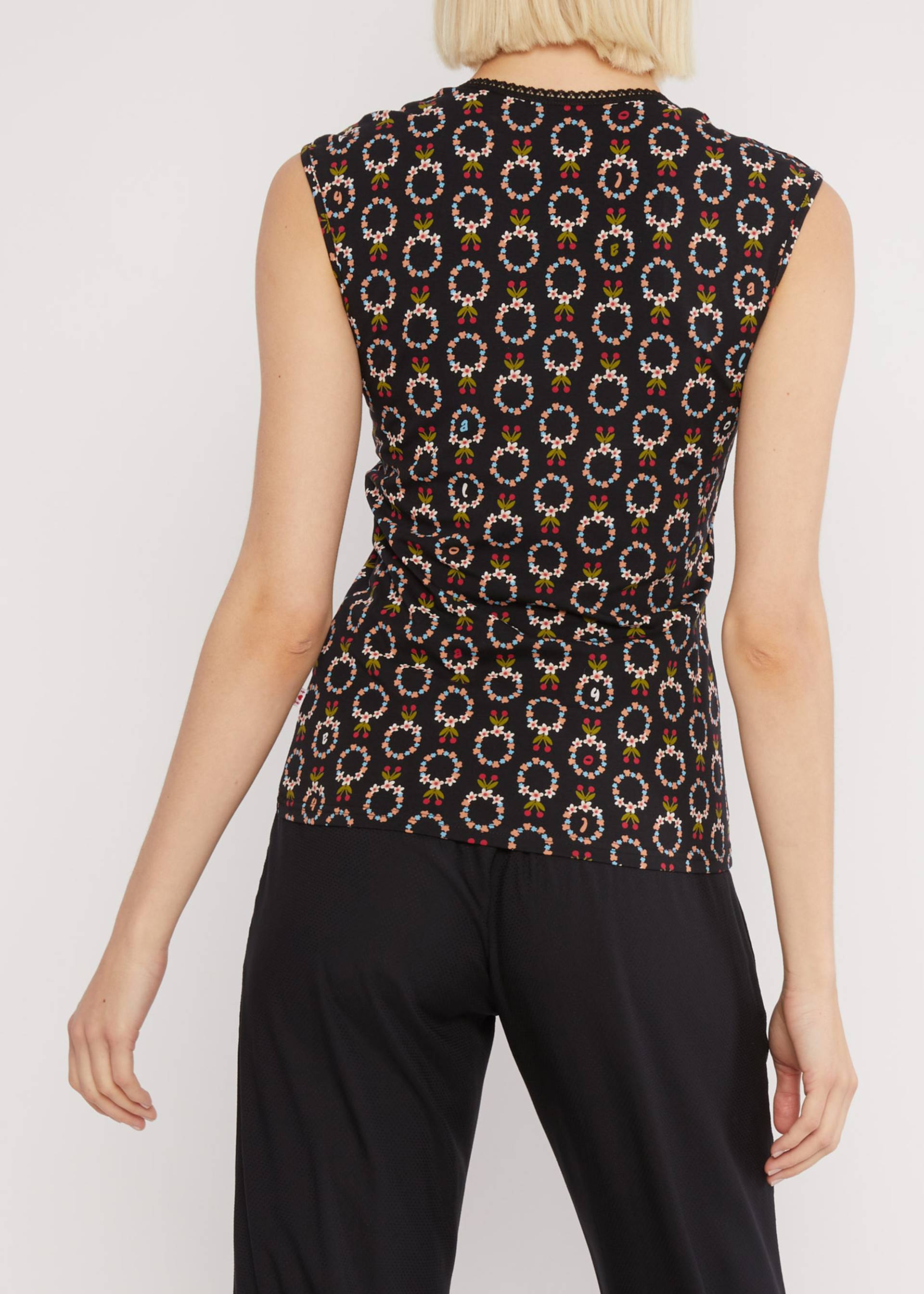 Top Let Romance Rule, cute flower chain, Shirts, Schwarz