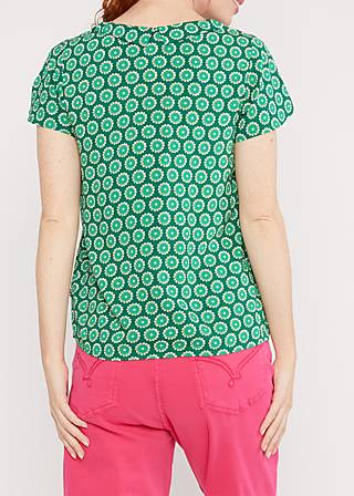 Summer blouse Feed the Birds, lively cute flower, Tops, Green